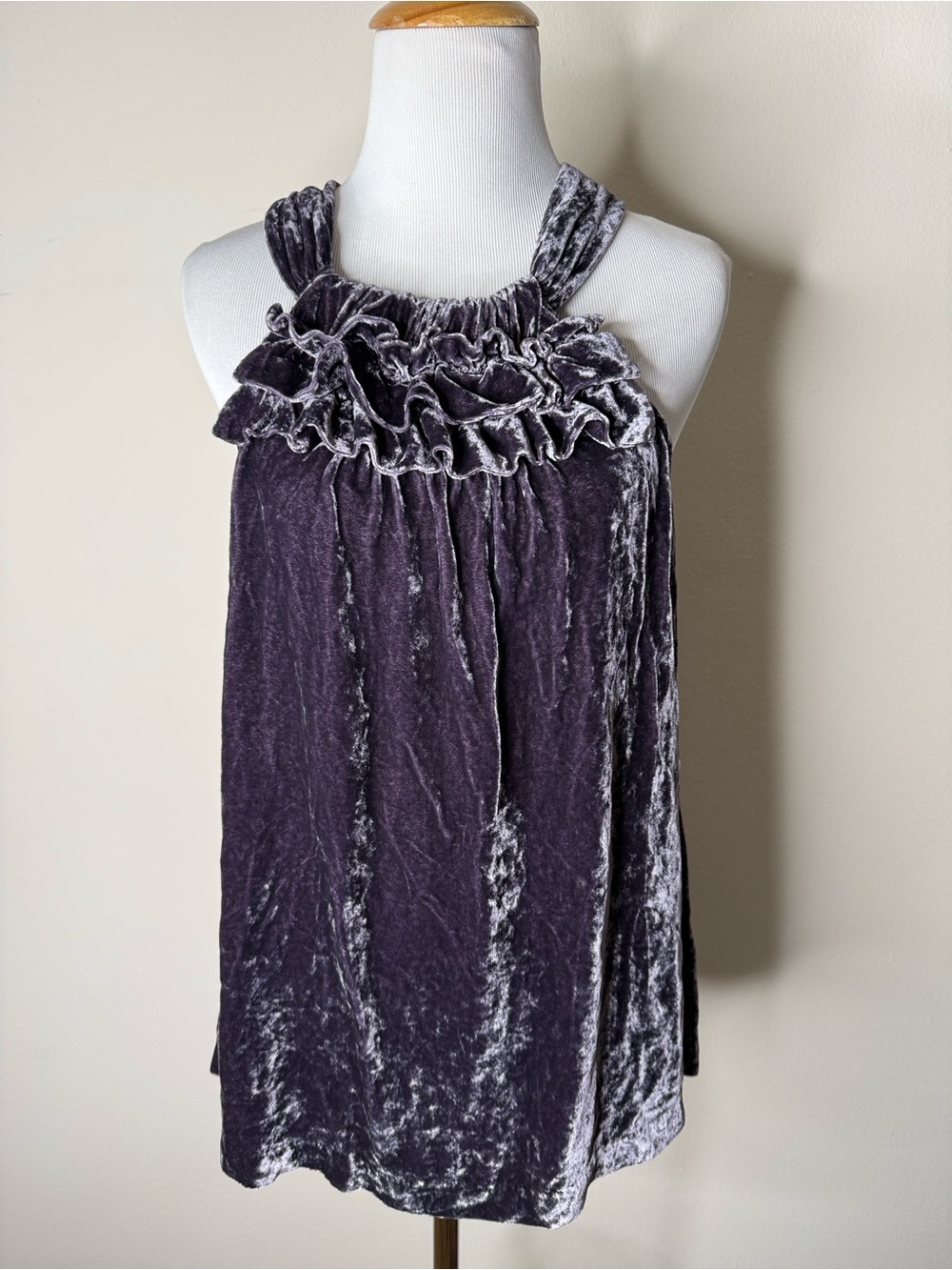 Sundance Purple Crushed Velvet Halter Tank